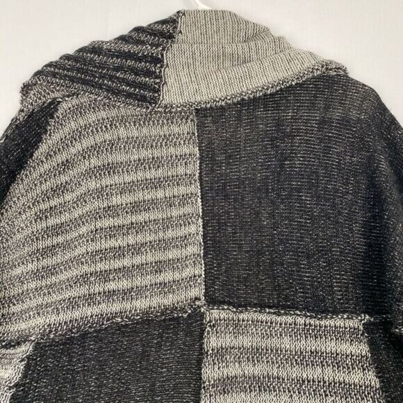 CAbi Women's Wool Blend Cardigan Sweater  Open Collared Gray Black Long Sleeve L - Picture 9 of 11